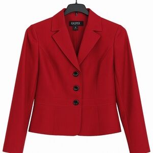 Beautiful Kasper Red Blazer/Jacket in size 2P (Petite)  New without tag.